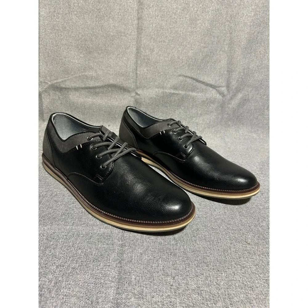Sonoma Goods For Life Dress Shoes Mens 10 Black Gray Freer‎ Oxford Memory Foam